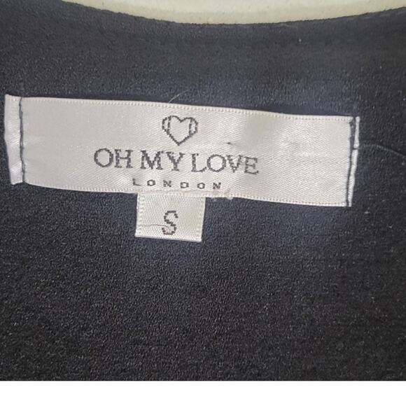 Oh My Love Kimono Black Fringe Size Small Cowgirl Western Boho Rock Goth Kimono - Picture 9 of 11